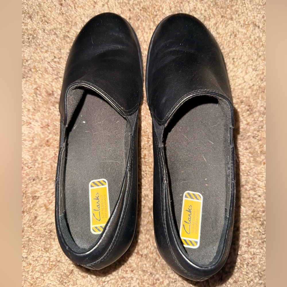 Clarks Black Slip-On Comfort Shoes